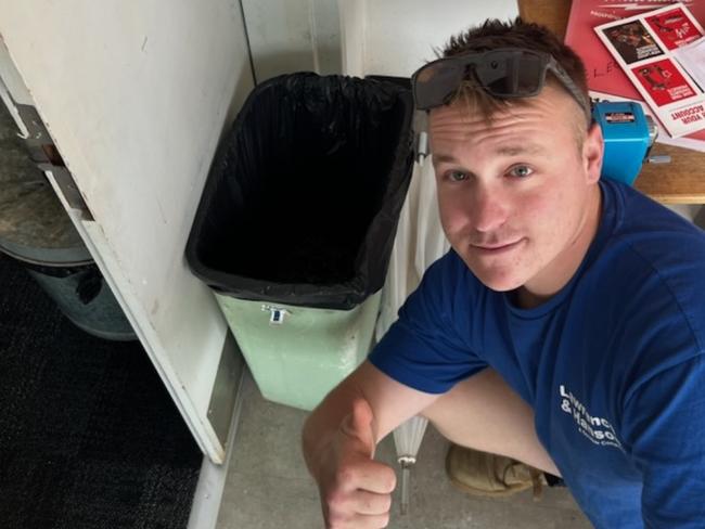 Wollongbar TAFE students forced to use a bin as a toilet during the lockdown on November 23, 2023. Picture: Supplied