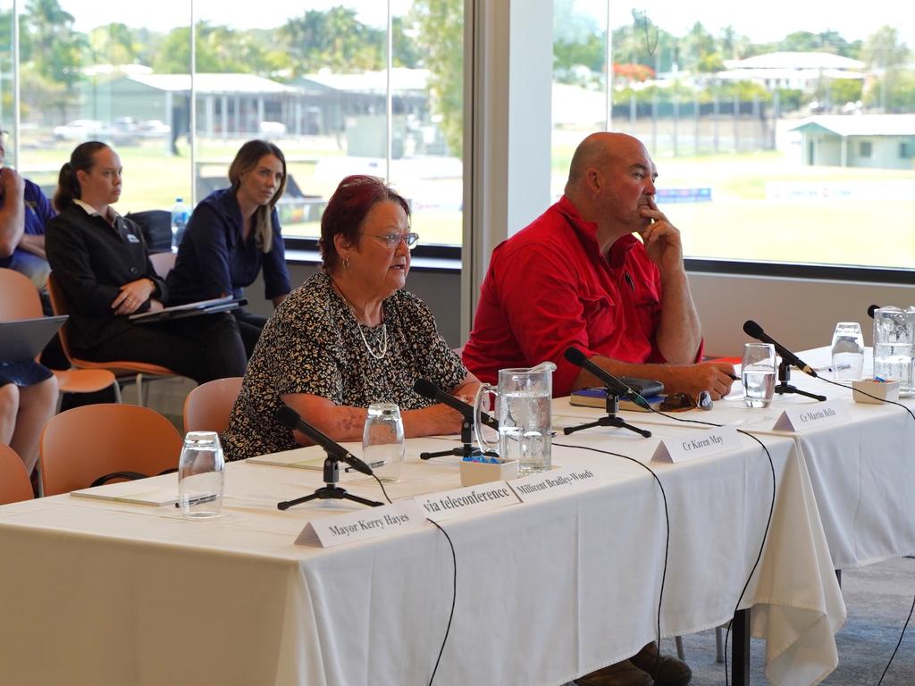 Mackay deputy mayor Karen May and councillor Martin Bella both warned against reinstating divisions. Picture: Mitch Bourke