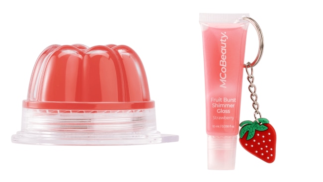 MCoBeauty's new Jelly Lip Mask and Fruit Burst Shimmer Gloss. Image: Supplied.