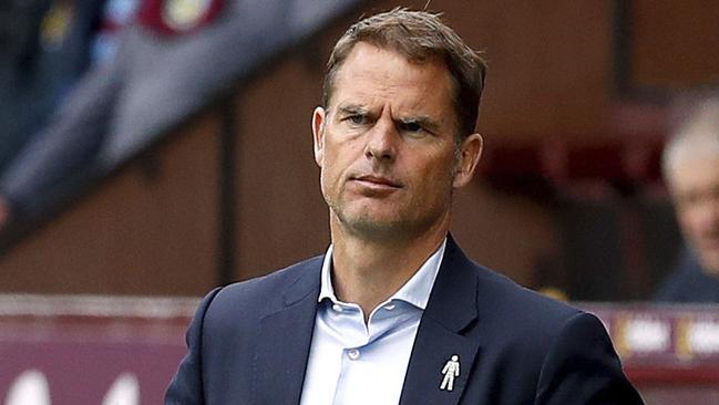 Crystal Palace manager Frank de Boer watches the English Premier League soccer match against Burnley at Turf Moor, Burnley, England, Sunday Sept. 10, 2017. (Martin Rickett/PA via AP)