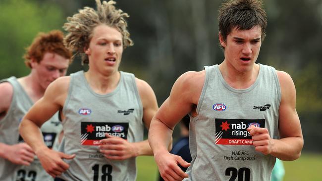 Dustin Martin leads the 3km time-trial at the 2009 draft camp.