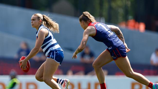 Claudia Gunjaca of the Cats. (Photo by Dylan Burns/AFL Photos via Getty Images)