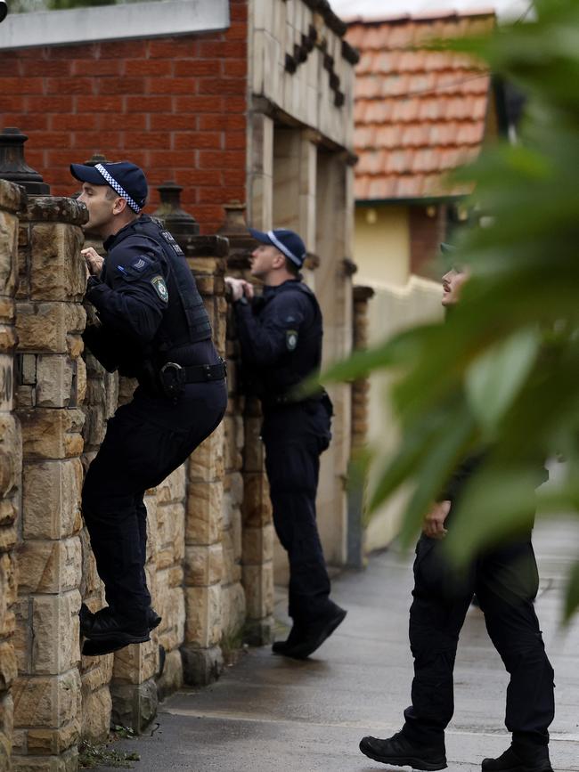 The police operation in Drummoyne last week. Picture: Jonathan Ng