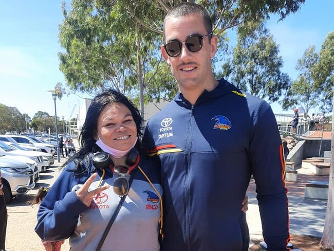 Taylor Walker pictured with Tamara Colson in Port Augusta. Picture: Facebook/Tamara Colson