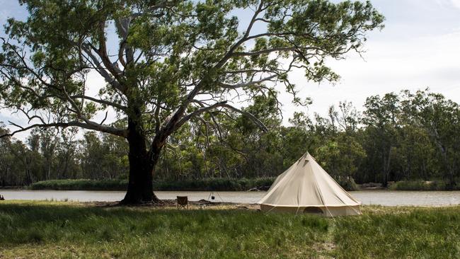 Campers have been warned to not set up under trees and to leave as soon as heavy rain starts. Picture: Emily Godfrey