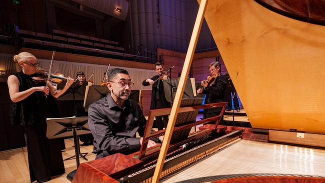 Australian Romantic & Classical Orchestra with pianist Neal Peres Da Costa have released a second album Heavenly Mozart. Picture: Robert Catto