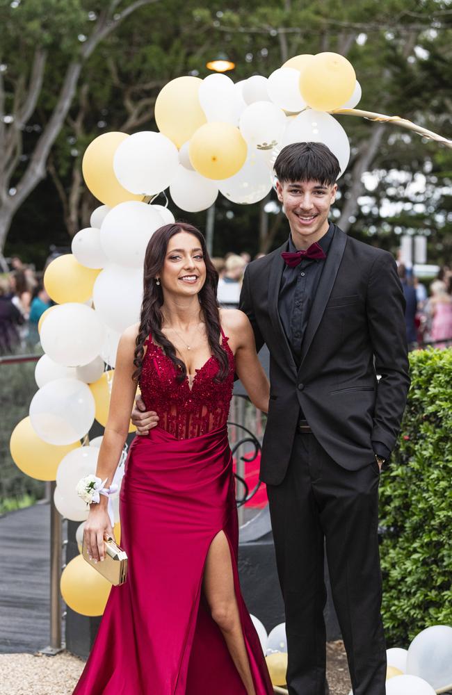 Holly Fickling and Xavier Martil at Centenary Heights State High School formal at Picnic Point, Friday, November 15, 2024. Picture: Kevin Farmer