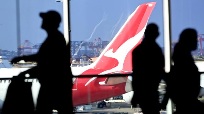 Qantas will soon implement a feature allowing customers to offset their emissions by purchasing sustainable aviation fuel when booking flights with the airline. Picture: NCA NewsWire / Jeremy Piper