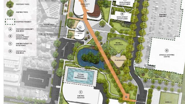 Maroondah Council's draft masterplan for its Croydon Community Precinct. Picture: Maroondah Council website.