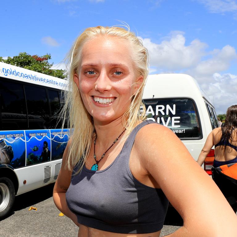 Scuba diver Melissa Stridth returns from a dive. Photo: Scott Powick Newscorp