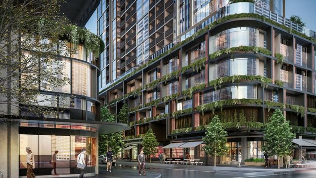 Design renders of the proposed Spencer St project in Docklands.