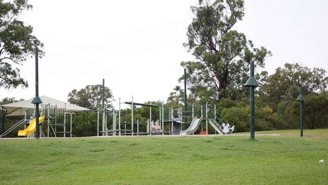 The children’s playground at the park.