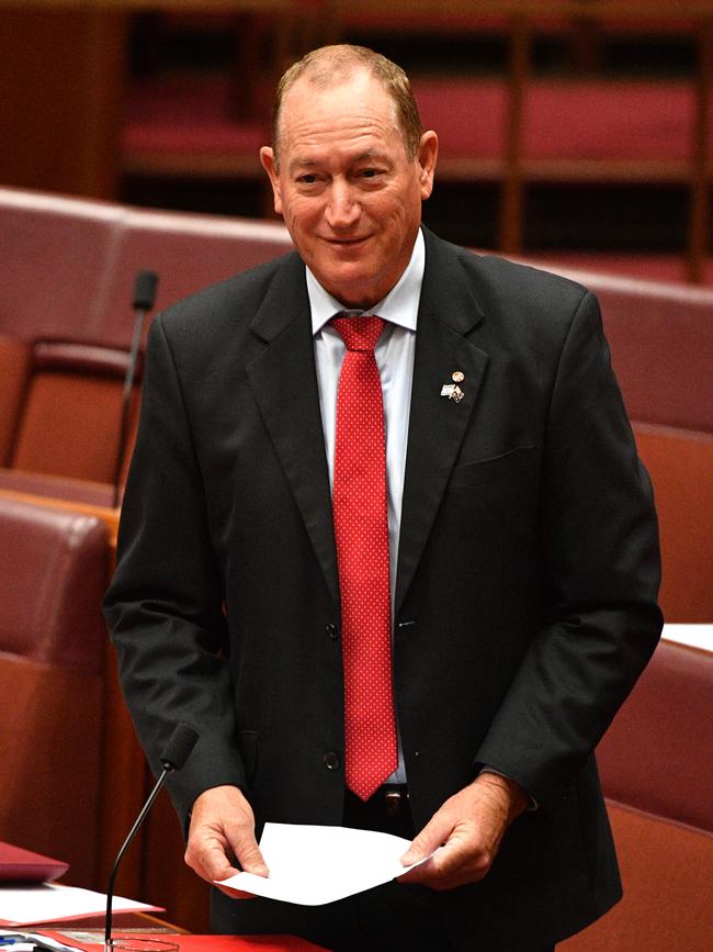 Senator Anning called for a ban on Muslim immigration in his maiden speech. Picture: Mick Tsikas