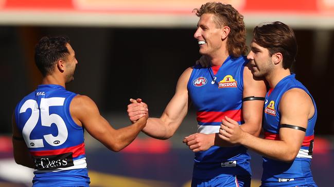 Aaron Naughton booted six goals against the Crows. Picture: Chris Hyde/Getty Images