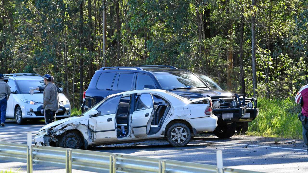 The police chased a car from north of Gympie and dozens of police apprehended a man near Parklands, just north of Nambour on the Bruce Highway. Traffic was stopped in both directions for several hours.