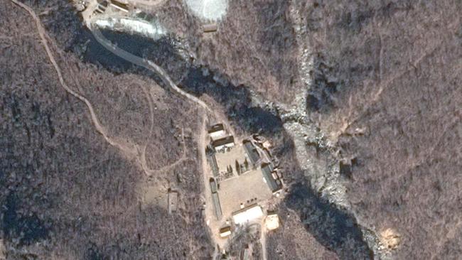 Satellite imagery of the Punggye-ri nuclear testing site close to where the “artificial quake” occurred. Picture: Google Maps.