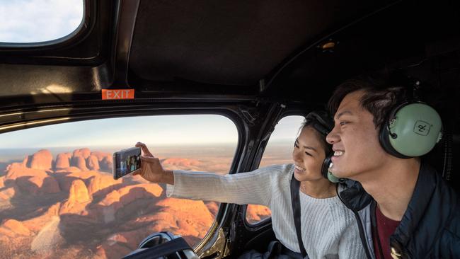 A helicopter tour of Uluru and Kata Tjuta is a spectacular way to see the region.