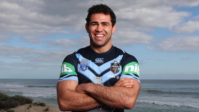 NSW's Dale Finucane poses for a portrait after the NSW State of Origin team photo at Scarborough beach ahead of game 2 in Perth. Picture: Brett Costello