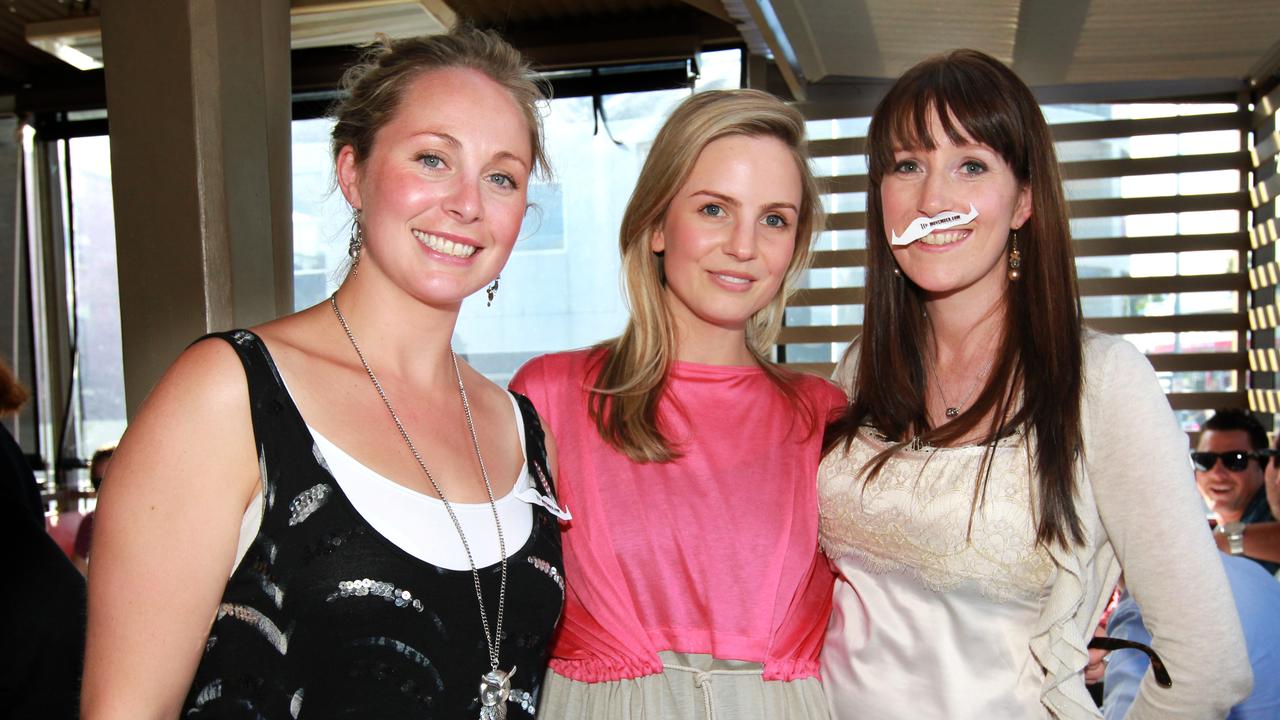 t Socials Out and About, Movember Gala end of fundraising event celebrations by Mo Bros and Mo Sistas at the Metz in Sandy Bay, from left, Claire Shield, of Sandy Bay, Ingrid Cox, of South Hobart, and Kezia Plumb, of Lauderdale