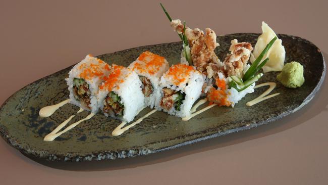 Spider Roll sushi with soft shell crab. Picture: Rob Pozo