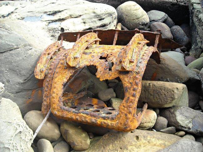 One of the few remaining pieces of the SS Maitland which has been decimated by more than 116 years of wind, waves and tides. Picture: Geoffrey Potter.