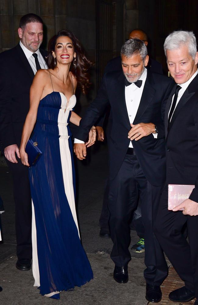 Amal looked happy and relaxed for the big night. Picture: James Devaney/GC Images