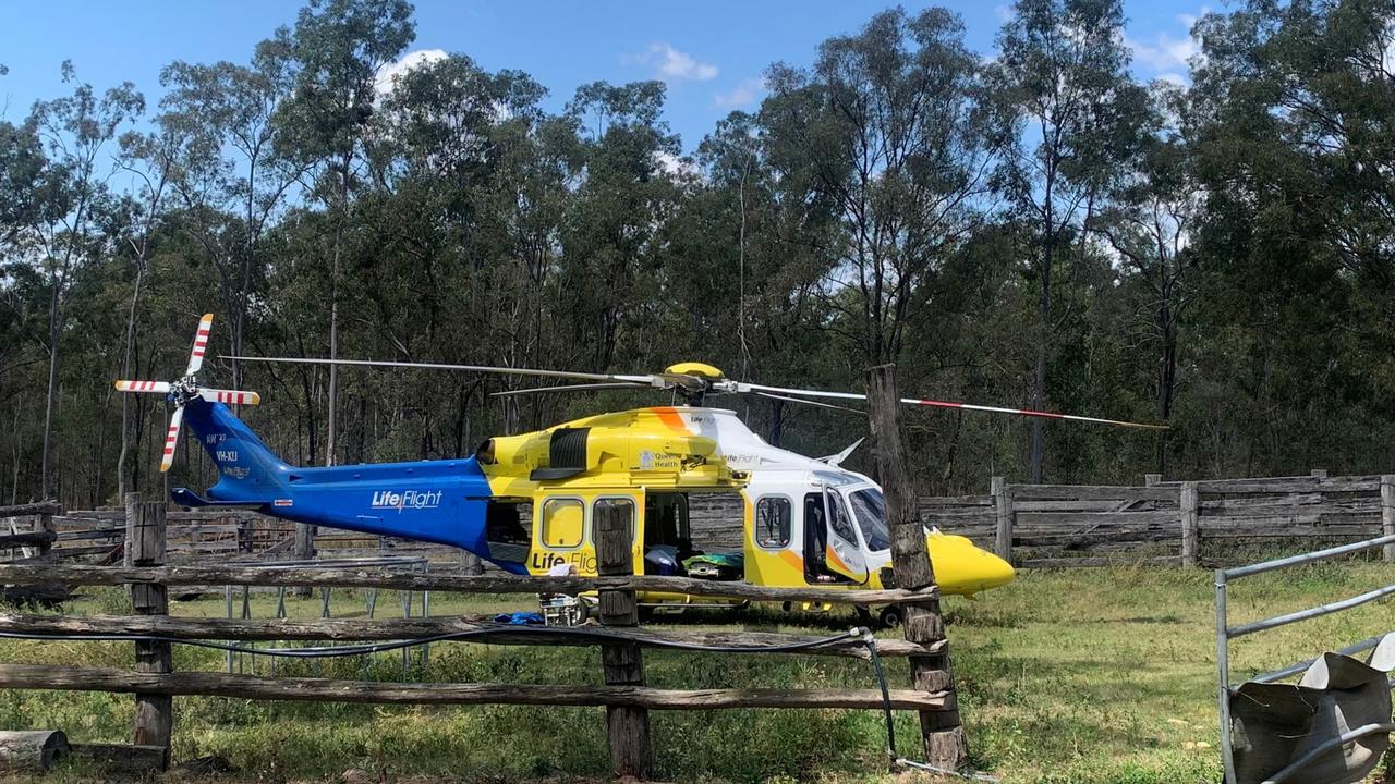 Elderly woman flown to hospital after falling from horse