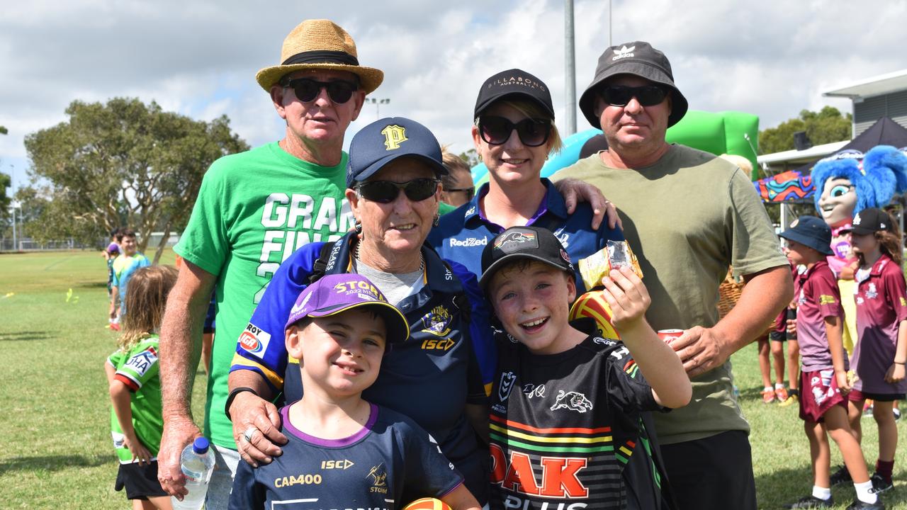 The Max and George Niass Family at the Play Something Unreal rugby league clinic in Kawana. Picture: Sam Turner