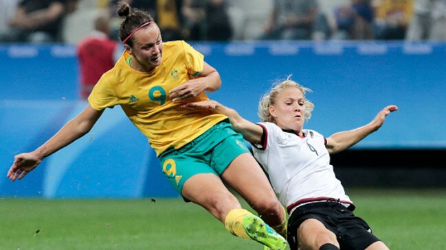 The Matildas held their own against Germany at the Olympics.
