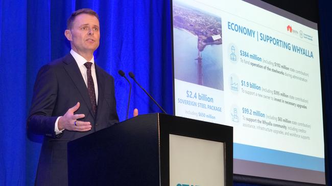 South Australia Treasurer Stephen Mullighan handing down the state budget. Picture: NewsWire/Dean Martin