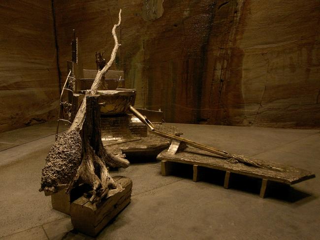 Exhibit ‘Shaduf’ in the Matthew Barney River of Fundament exhibition at MONA. Pictures: Carolyn Docking