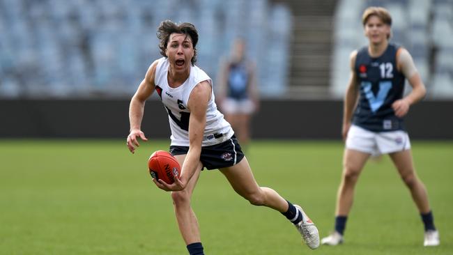 Oliver Hollands, left, has been chosen in the Vic Country under-18 squad. (Photo by Morgan Hancock/AFL Photos/via Getty Images)