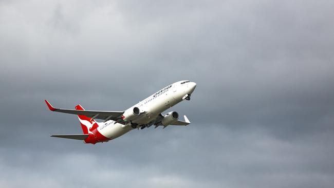 A Qantas 737-838 in Adelaide.