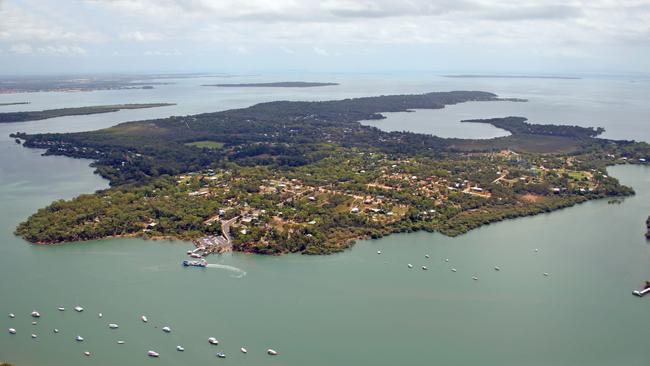 Aerial view of Russell Island, is one of several Moreton Bay islands being developed.