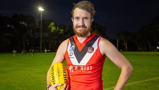 Daniel Weetra at the Para Hills Football Club. The Big Reds star leads local SA footy in goalkicking. Picture: Ben Clark