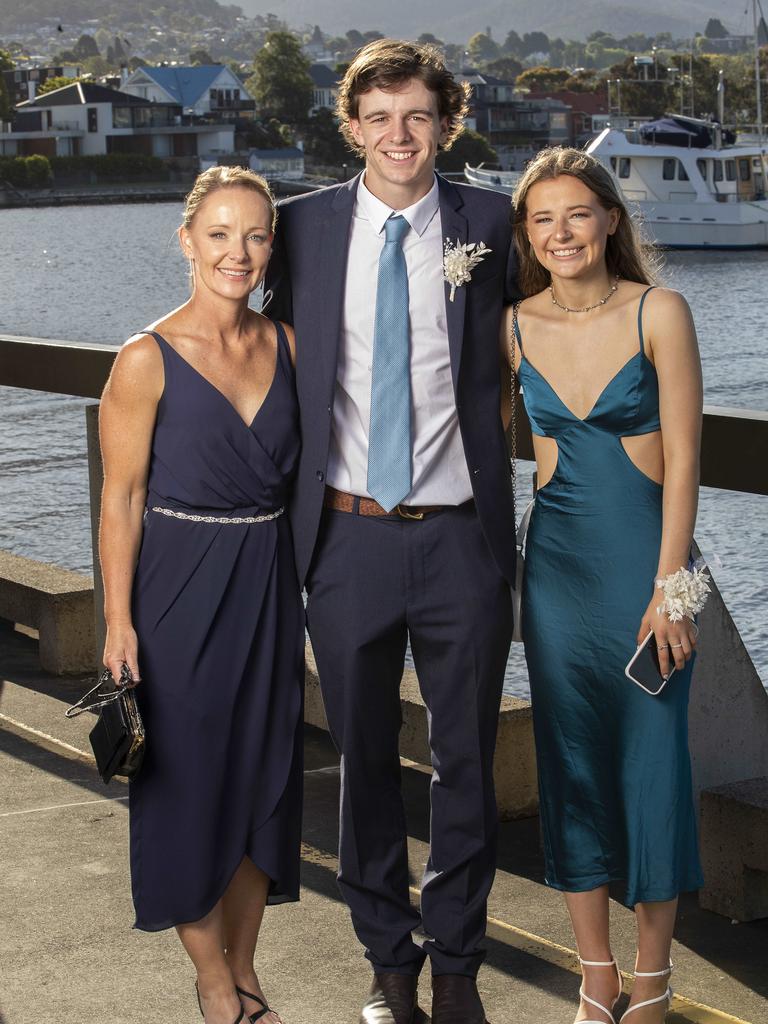 Sharon Taylor, Reuben Nettlefold and Sarah Lakoseljac at St Michael's Collegiate School leavers dinner at Wrest Point. Picture: Chris Kidd