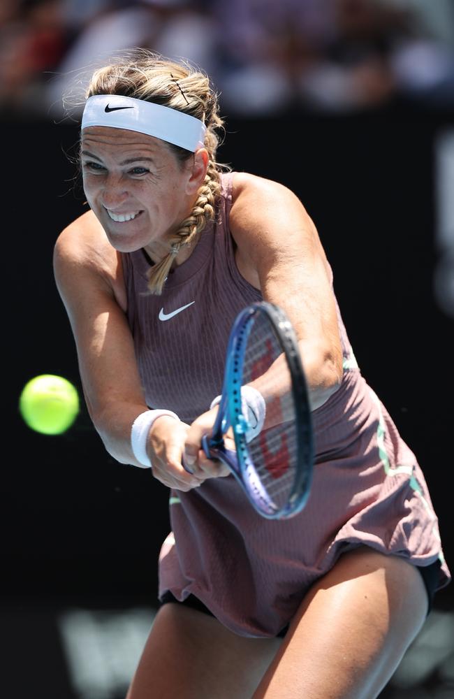 Victoria Azarenka is not playing under her country’s name or flag as per Tennis Australia’s rules. Picture: Cameron Spencer/Getty Images