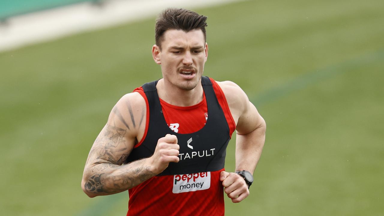 Josh Battle was on light duties after being subbed out of las weekend’s loss to Brisbane with concussion. Picture: Darrian Traynor/Getty Images