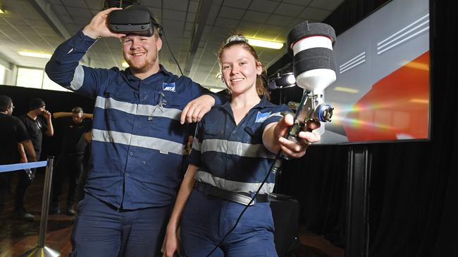 MTA apprentices Aaron Egan and Amber Jones. Picture: Tom Huntley