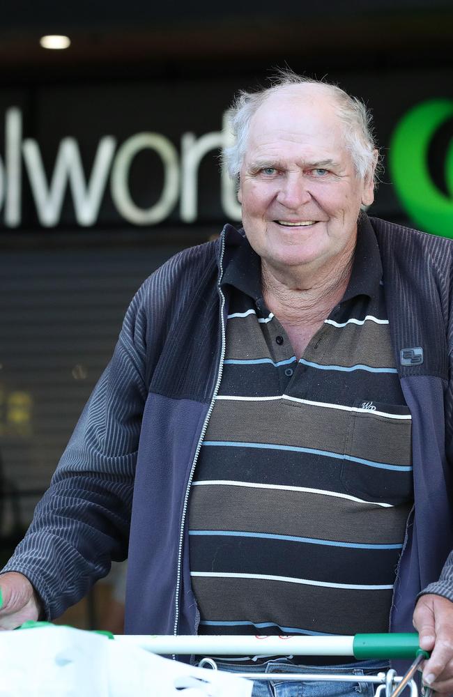 Len Stanford blames other hoarding shoppers for the limited items on the shelves. Woolworths closed early on Wednesday night to restock shelves, Ascot. Photographer: Liam Kidston