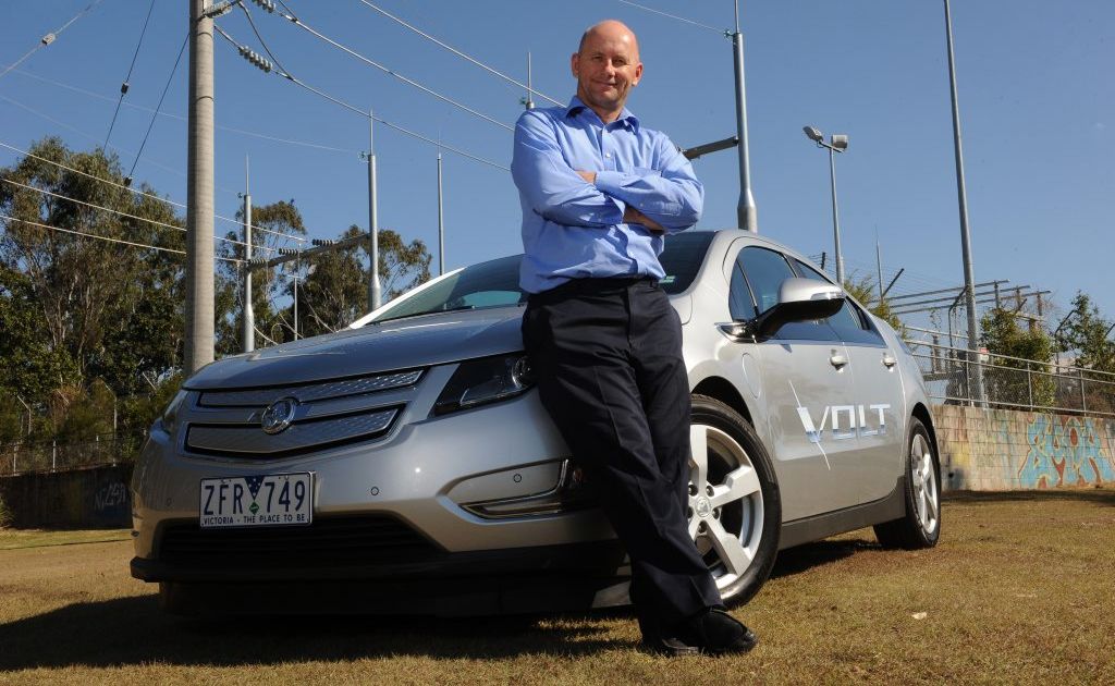 CHARGED UP: Newsmail's Craig Cobbin test drives Holden's new extended-range electric vehicle, the Volt. Photo: Max Fleet / NewsMail. Picture: Max Fleet