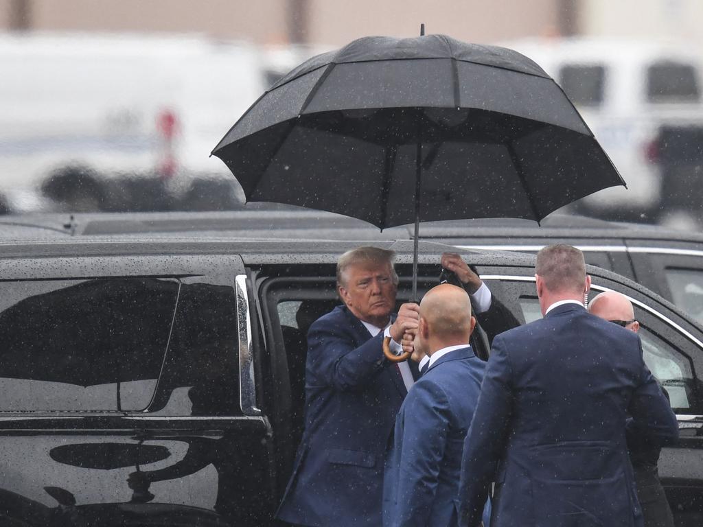 Trump arrives in Virginia for his third indictment in August. Picture: AFP