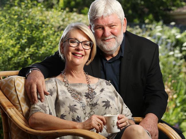 Jane Doyle with husband Ian Doyle at home. Picture: CALUM ROBERTSON