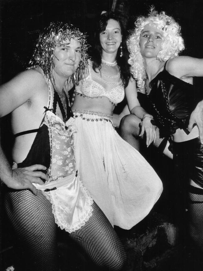 After 30 years of Hooker’s Balls, we bring you the very best photos from the past three decades. This one’s from 1992, featuring Chris White, Sam Gray and Mr Hookers Ball winner Jason Perry. PICTURES: NT News photographers