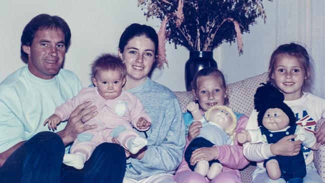 L-R: Chris Dawson, baby Kristen, Joanne Curtis, Shanelle Dawson, and Sherryn Dawson in Queensland. Picture: Supplied