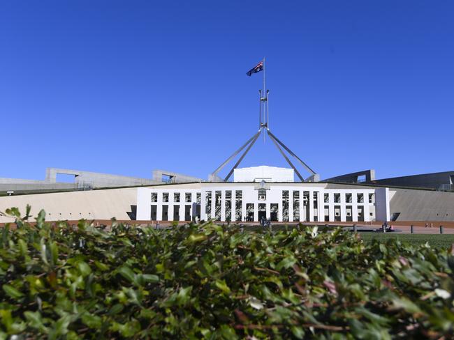 A view of Parliament House in Canberra, Thursday, May 3, 2018. The Australian Federal Parliament is celebrating its 30th anniversary next week. (AAP Image/Lukas Coch) NO ARCHIVING