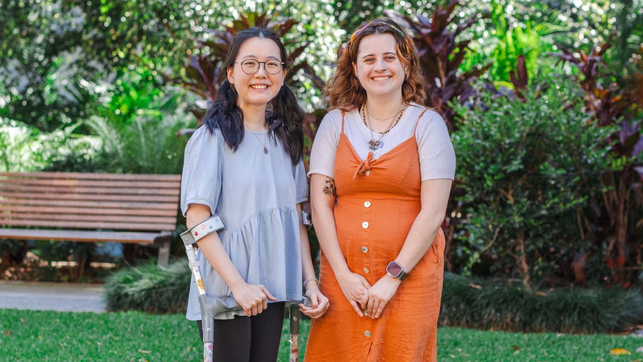 Mater Young Adult Health Centre Youth Ambassadors Claire Lee, left, and Tori Clough will address the upcoming Youth Health Conference in Brisbane. Picture: Contributed