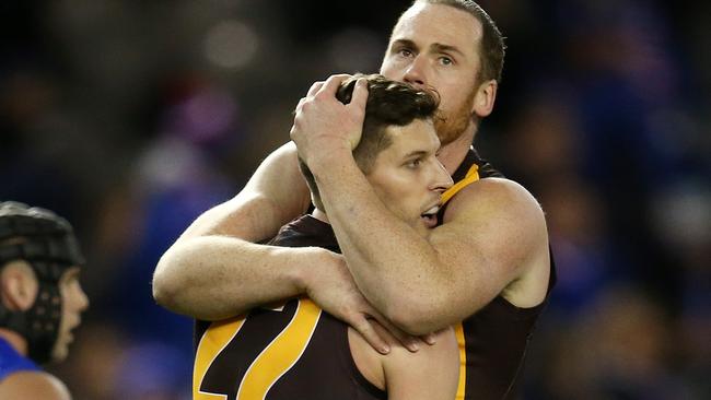 Jarryd Roughead and Breust kicked 10 goals between them. Picture: Michael Klein