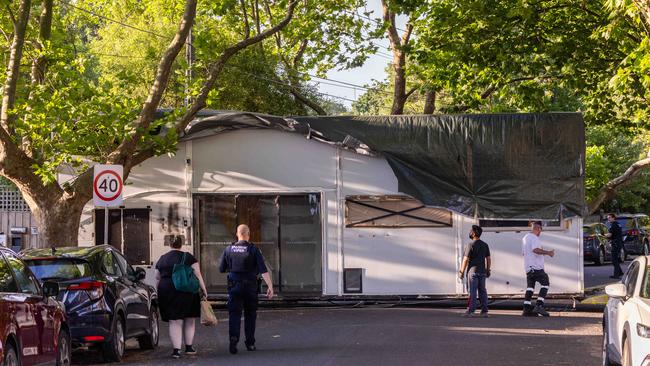 The Hells Angels tiny house being removed by the VIPER Taskforce.