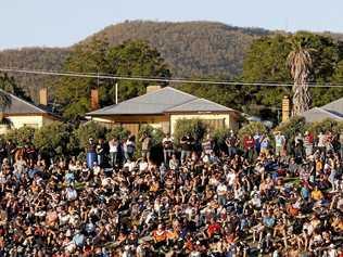 NRL fans crowd the Western hill before the Round 7 NRL match between the Wests Tigers and the Gold Coast Titans at Scully Park in Tamworth, Saturday, April 27, 2019. (AAP Image/Darren Pateman) NO ARCHIVING, EDITORIAL USE ONLY. Picture: DARREN PATEMAN